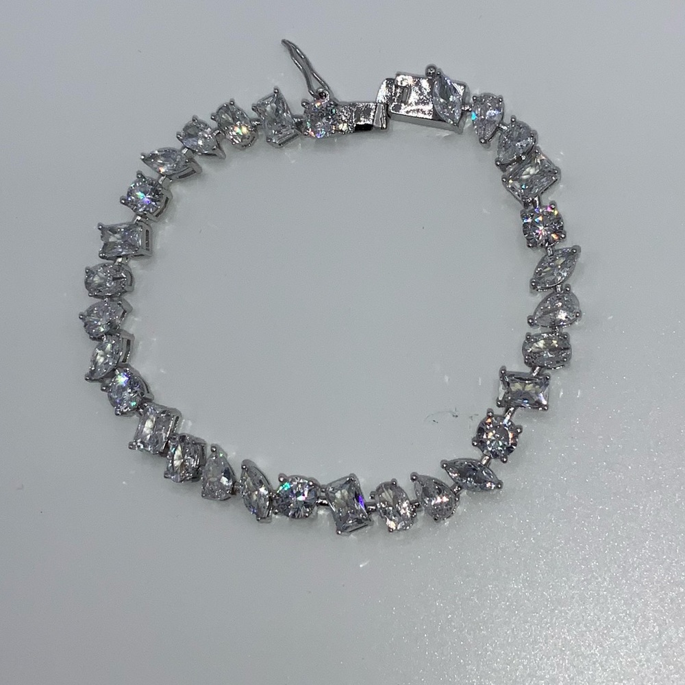14ct Multi-Stone Tennis Bracelet - Picture 8 of 16